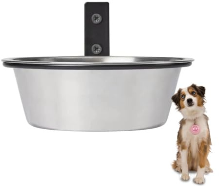 Cuenco para Perro montado en la Pared, Cuencos Colgantes de Acero Inoxidable para Mascotas, comedero Plegable para Alimentos y Agua, para Mascotas, Gatos, Conejos, cobayas (21,5 x 7 cm)