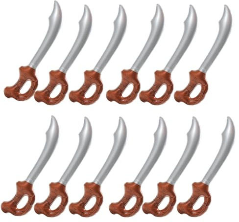ASPIRE UK 12 x Inflatable Pirate Swords, Blow Up Cutlass Toys for Kids, Soft Lightweight Costume Accessories for Pirate Parties, Fancy Dress, Role Play, Halloween & Party Bags