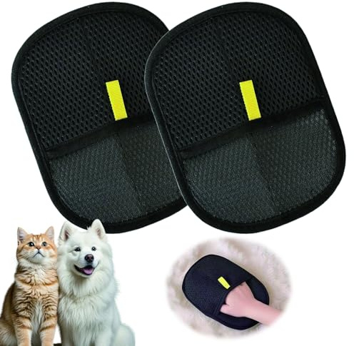 ARYIMYDP 2 pezzi Guanto Togli Peli Gatto, Guanto Magnetico Peli Cane, Guanti Rimuovi Peli Animali, Guanti Riutilizzabili per Districare i Peli da Vestiti e Divani