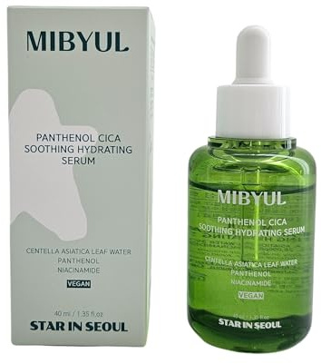 [STAR IN SEOUL] MIBYUL PANTHENOL CICA SOOTHING HYDRATING SERUM, 40 ml, Éclaircissant, Hydratant, Raffermissant, Soin des Pores & Anti-Âge, Sérum Visage Coréen.