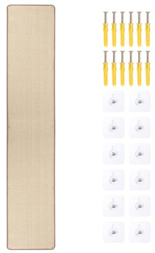 SINBLUE Tapis d'escalade mural en sisal naturel pour chat - 200 x 40 cm - Tapis mural épais pour chat d'intérieur