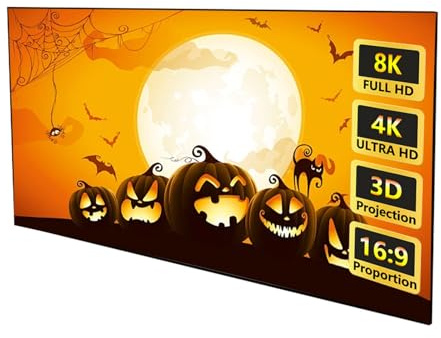 Pantalla de Proyección Gris con Marco Fijo 80/100 Pulgadas, 16:9 Pantalla de Proyector 8K 4K Ultra HD 3D for Cine en Casa en Interiores(92in 16:9)