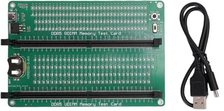 Fafeicy Scheda Tester Memoria RAM DDR5 con Indicatore LED Strumento Diagnostico per Server Desktop per Rilevamento Guasti Hardware DDR5 UDIMM RDIMM