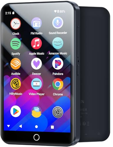 MECHEN Lecteur MP3 Android WiFi Bluetooth, Processeur 8-Cœurs, 3+32GB Mémoire, Écran 4 Tactile, Compatible Spotify Deezer Amazon Music Audible