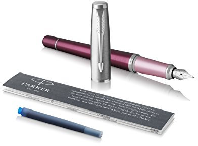 Parker Urban Fountain Pen, Premium Dark Purple with Fine Nib and Blue Ink Refill, 1931567