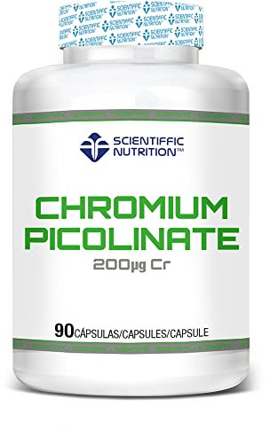 Scientiffic Nutrition - Chromium Picolinate, Picolinato de Cromo 200mcg, Regula los Niveles de Glucosa, Favorece la Pérdida de Peso y Ayuda al Aumento de la Masa Muscular - 90 Cápsulas