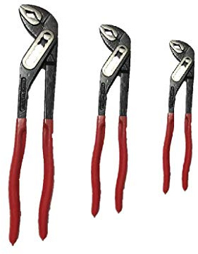 Set pinze pappagallo a becco curvo con tasto, tris 30 cm - 25 cm -20 cm