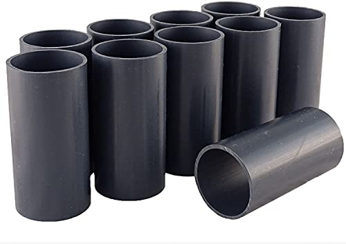 Baumaxxe PVC Rohr 50mm - 10x Kunststoffrohre 10 cm - 10 Bar - bm115 | 1 1/2 Zoll, 2,5mm Wandstärke, glatte Rohrenden zum Verkleben in KlebeMuffe 50mm, Pool Zubehör für Poolverohrung 50mm