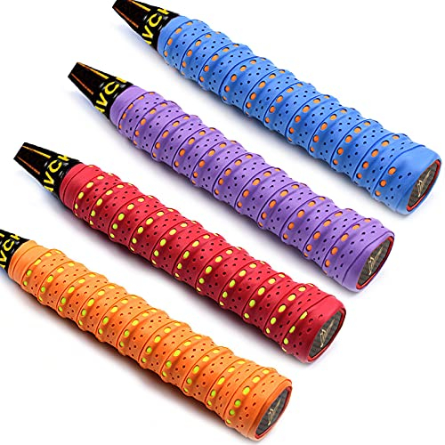 Hayaww 4 Pcs Badminton SchläGer Griff Griffband Anti-Rutsch Grip Overgrip SchweißAbsorbierend,rutschfest,Atmungsaktiv,FüR TennisschläGer/Badminton SchläGer/Golfstange/Baseball/Tennis-Squash-SchläGer