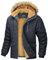 MAGCOMSEN Herren Warme Winterjacke Fleece Gefüttert Parkamantel Winddicht Wasserdicht Trekkingjacke Herren Outdoor Funktionsjacke Jagd Angeln Jacke mit Fellkapuze Dunkelgrau XL