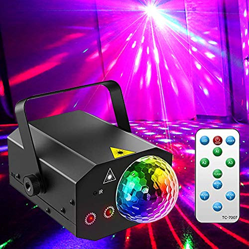 Disco Party Lights Dj Dance Dsico Ball Strobe Stage Rave Light Sound Activated LED Llights with Remote Control for Parties Bar Birthday Wedding Event Live Show Xmas Decorations Lights