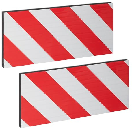 Relaxdays Paracolpi Garage, Set da 2, Protezione Portiere Auto, Adesivo Eva Paraurti da Muro, 38x16x1,5 cm, Rosso Bianco, Gomma