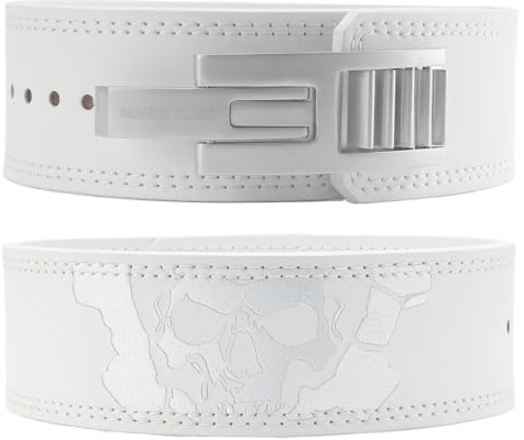Hebegürtel für Damen und Herren, Gewichtheben mit verstellbarer robuster Schnalle, professioneller Gewichthebergürtel, Weiß/Silber