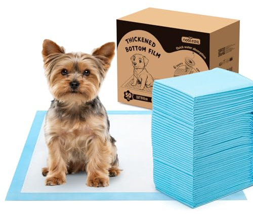 Nobleza Trainingspads für Hunde und Welpen, 40x60cm PIPI Matten für Hunde, 100 Stück Saugfähige Wickelunterlage Einweg und Inkontinenzunterlage Einweg mit 5-Lagiges Design