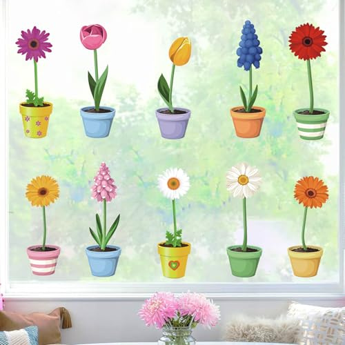 KAIRNE Topfpflanzen Fensterdeko Sonnenblume Garten Frühling Sommer Glas