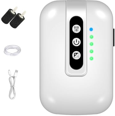 Yhsioaklo Pompe à Air pour Aquarium, Pompe à Bulles silencieuse pour Aquarium, Aérateur d'Oxygène Portable Rechargeable par USB pour Appât Vivant Hydroponie Bassin d'eau Douce en Extérieur