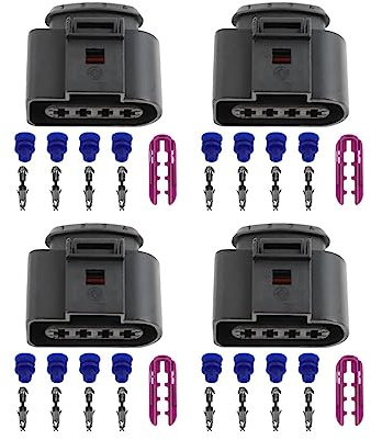 4X Ignition Coil Connector Harness Wire Plug 1J0973724 Compatible with A3 A4 A5 A6 TT A8 Q5 Q7 R8 S4 S5 S6 CC(Ignition COILS Head)