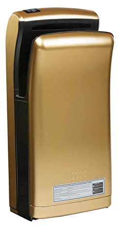 Physa Asciugamani Elettrico Automatico Asciugatore Mani da Bagno BARI GOLD (Tempo di asciugatura 5 s, 32.000 rpm, Velocità del getto d'aria 90 m/s, Volume dell'aria 150 m³/h)