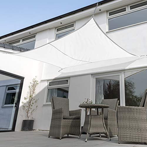 Kookaburra Waterproof Garden Sun Shade Sail Canopy in Polar White 98% UV Block (6m x 5m Rectangle)