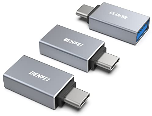 BENFEI USB C to USB 3.0 Adapter, 3 Pack USB C to A Male to Female Adapter Compatible with MacBook 2018 2017 2016, Samsung Galaxy Note 8, Galaxy S8 S8+ S9, Google Pixel, Nexus, and More