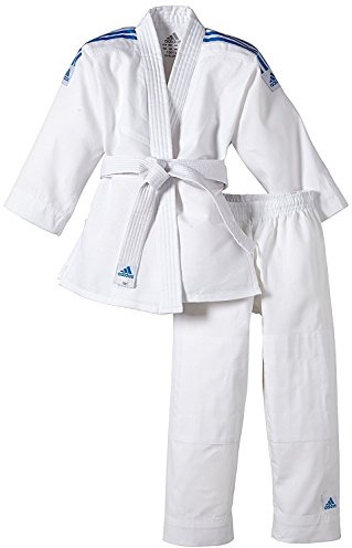adidas Judo-Anzug Club weiß/blaue Streifen, J350 (140)