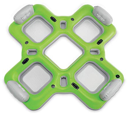 Intex Lounge Island Inflatable 4 Seater Lake/River Floating Lounge Raft, Green
