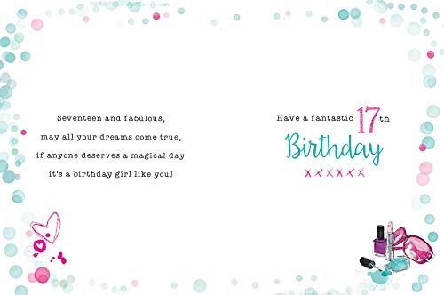 Piccadilly Greetings Geburtstagskarte zum 17. Geburtstag, 20,3 x 15,2 cm