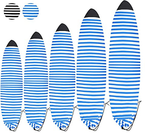 UCEDER Lightweight Board Bag and Surfboard Storage Bag- Surfboard Sock Cover Great for Local Trips to The Beach (Blue and White