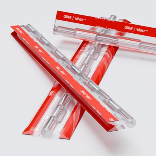 4x charnières piano acryliques transparentes auto-adhésives, 300mm