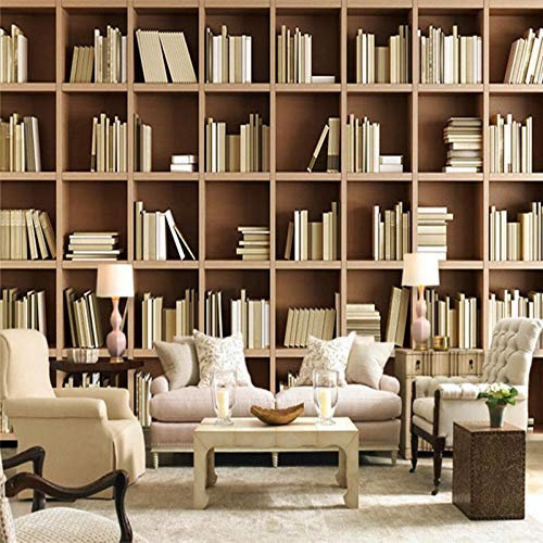 Wandbild An Der Wand Tapete Europäischen Stil Foto 3D Bibliothek Wohnzimmer Schlafzimmer Hintergrund Foto Tapete Wandbilder,400 * 280Cm