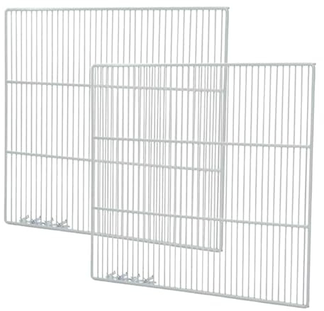 Set of 2 Commercial Freezer and Refrigerator Replacement Shelves (24.5 x 20.75) - Adjustable Utility Steel Wire Metal Shelf - Commercial Refrigerator Shelf, White