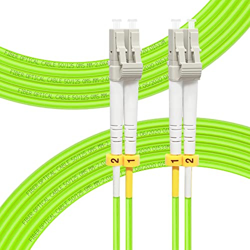 FLYPROFiber Câble patch à fibre optique OM5 LC vers LC 20 m | Options de longueur : 0,2 m à 20 m, 40 Go/100 Go Duplex LC-LC 50/125 um câble à fibre optique multimode LSZH 20 mètres