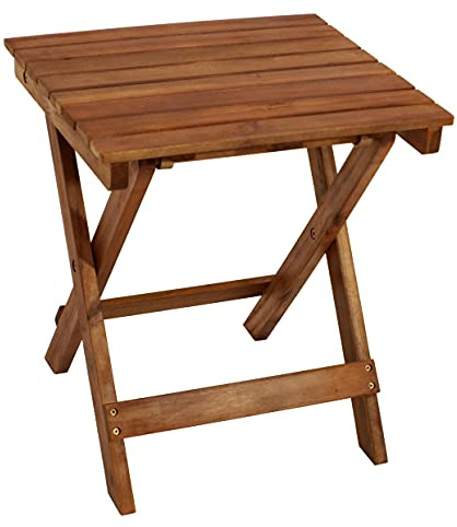 DEGAMO Gartentisch Beistelltisch MONTERIA 38x43cm klappbar, Akazie geölt, Höhe 47,5cm