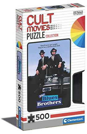 Clementoni 35109 Cult Movies, The Blues Brothers, Made in Italy, Puzzle Adulti, Puzzle Film Famosi, Film Cult, Divertimento per Adulti, Multicolor, Medium, 500 Pezzi