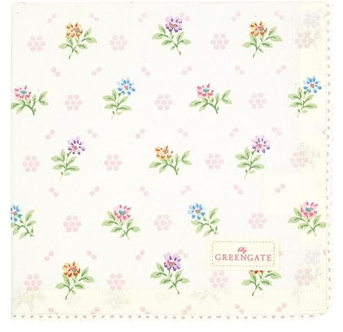 Greengate COTNAPWLCIL0108 Cilja Stoffserviette mit Spitze white 40x40cm (1 Stück)