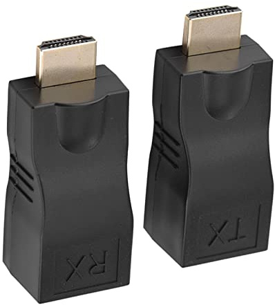 Joyzan Extendeur HD, Adaptateur de convertisseur réseau HD vers RJ45 câble Unique sur Cat5e 6 30M répartiteur d'extension pour PS3 TV PC projecteur Ordinateur HD