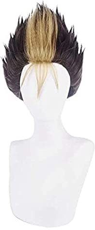 WELLHY Anime Haikyuu Karasuno High School Volleyball Club Yu Nishinoya Schwarz- Cosplay Perücke Rollenspiel Pferdeschwänze 30 cm KEEBON Coser Perücke