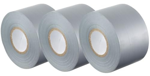 GOCABLETIES Isolierband Grau 50 mm x 33 m 3 Rollen | Strapazierfähig, selbstklebend, PVC, zum Schutz und Reparieren von Kabeln