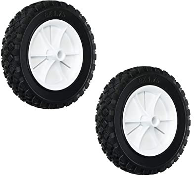 Set Of 2 200mm Semi Pneumatic Multi Purpose Wheels Rubber Replacement Tyre For Hobby Cart Toy Truck Building Trolley Cart Lawnmower Wheelbarrow Wheel