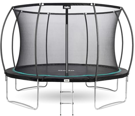Salta Cosmos - Trampolin mit Sicherheitsnetz und Leiter - ⌀251/305/366/427cm - Rund - Schwarz (⌀ 427 cm, Max 120 KG)