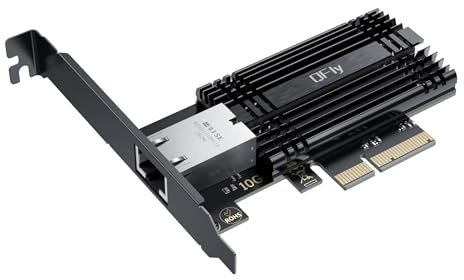 QFly Tarjeta de Red PCI-e de 10 GB, Adaptador PCIe a 10 Gigabit Ethernet, Controlador Marvell AQtion AQC113C, Tarjeta Nic de Puerto RJ45 Base-T de 10 G, Compatible con Windows 10/11/Server