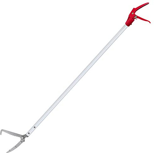 Prunrt 3.7 FT Snake Grabber Long Handle with Hooks, Rattle Snake Catcher Tool, Professional Reptile Wide Jaw Tongs