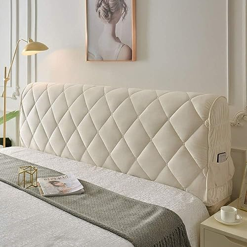 DEVINK Multifunktional Bett Kopfteil Dreieck Gepolstert, Dekorativ für, Ergonomie Rückenlehne Wandkissen, Tragbar Kopfstütze Wandschutz, mit Abnehmbarem Bezug Grau Kordsamt(150cm,White)