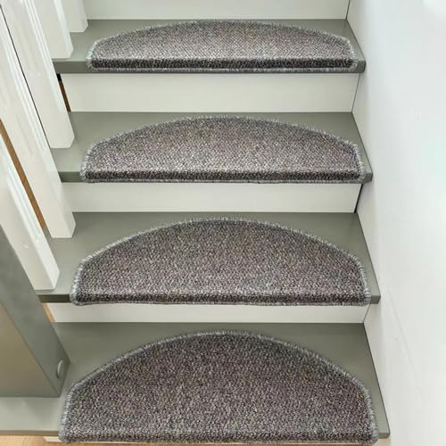 Stufenmatten Simulierter Sisal Weicher Treppenmatten, Rutschfeste Treppenstufen Treppen Teppich Selbstklebend für Holzstufen Innen, Komfortabel Stufenschutz Treppenschoner für Kinder Ältere und Hunde