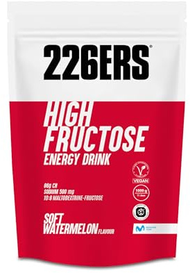 226ERS High Fructose Energy Drink, Bebida Deportiva en Polvo, Sandía 1kg | 87 g de carbohidratos y 500 mg de sodio, maltodextrina y fructosa en proporción 10:8, sin gluten, sin lactosa, vegano
