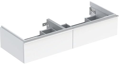 Geberit iCon Unterschrank für Doppelwaschtisch, 2 Schubladen, 118,4x24,7x47,6 cm, 502314, 502.314.01.2, Farbe: weiß/lackiert hochglänzend