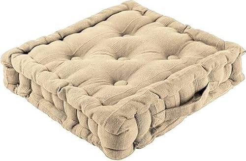 Pure Fashion UK 100% Cotton Booster Cushion Chunky Thick Seat Pads Adults Chair/Armchair/Garden Chair/Dining (Latte)