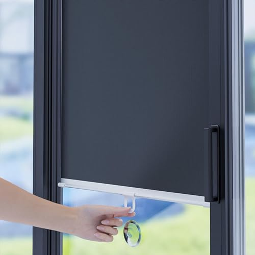Tenda a Rullo Oscurante Senza Foratura,Tenda Avvolgibile Oscurante Finestre Con Ventose,Tende Per La Privacy,Persiane Temporanee,Tende Da Sole a Scomparsa,Personalizzabili,W×H-68 * 200cm(27 * 79in)