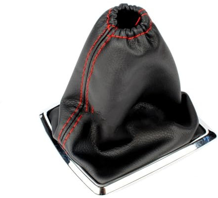 WIBNBRO Hebel Schalthebelknauf Für Ford Für Focus MK2 2005 2006 2007 2008 2009 2010 2011 Auto-Styling Schalthebel Abdeckung Gearstick Gamasche Boot Faltenbalg Auto Schaltkopf(Red line)