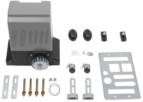jiumxliu Mando a distancia para puerta corredera, 370 W, motor de puerta corredera, hasta 600 kg de peso, incluye 2 mandos a distancia, 2 llaves, para hotel, fábrica